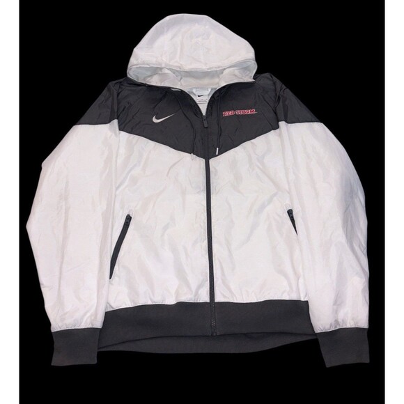 NYC St. John's University Red Storm Nike Jacket Basketball Windbreaker White XL - Picture 1 of 10